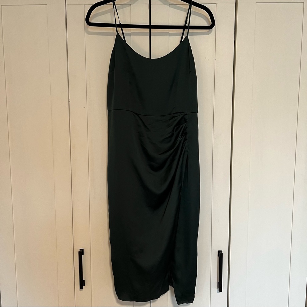 Emerald Satin Cocktail Dress Abercrombie & Fitch